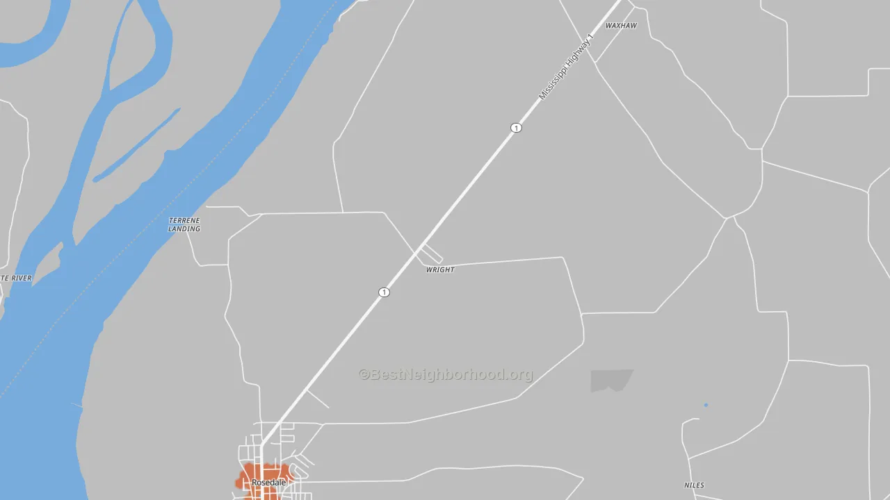 Bike Grade map of Wright, MS
