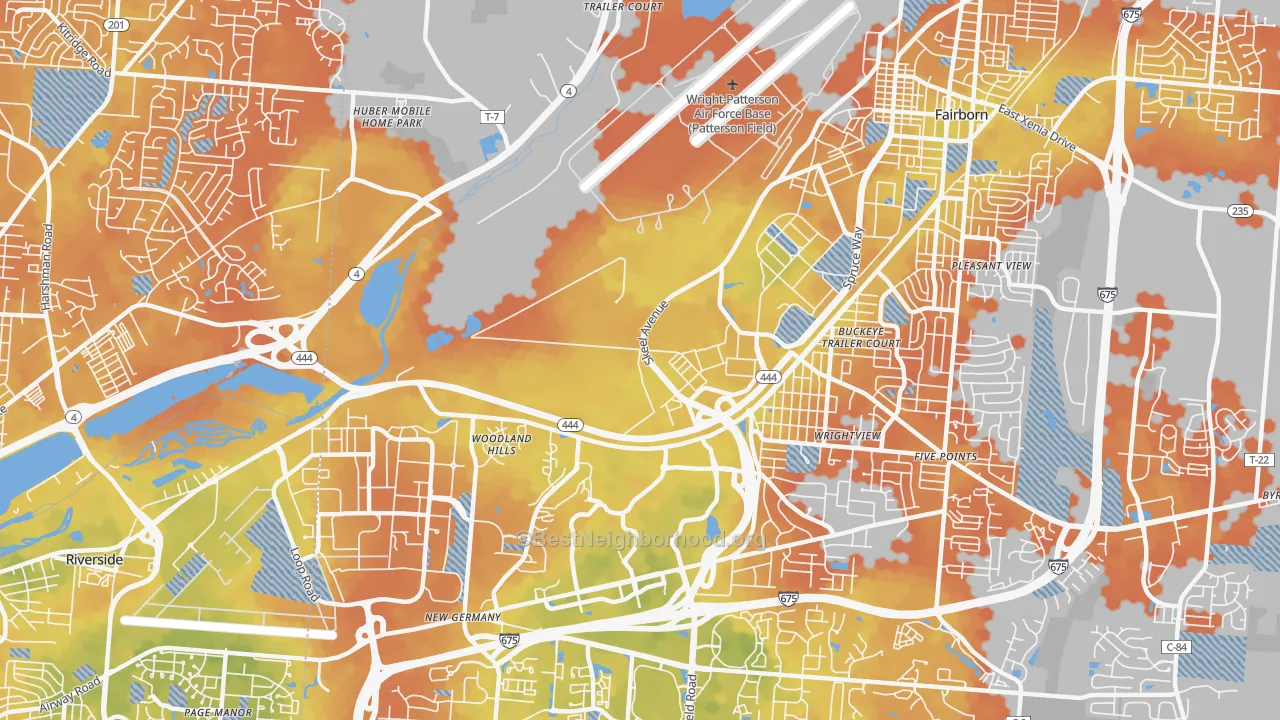 Bike Grade map of Wright-Patterson AFB, OH