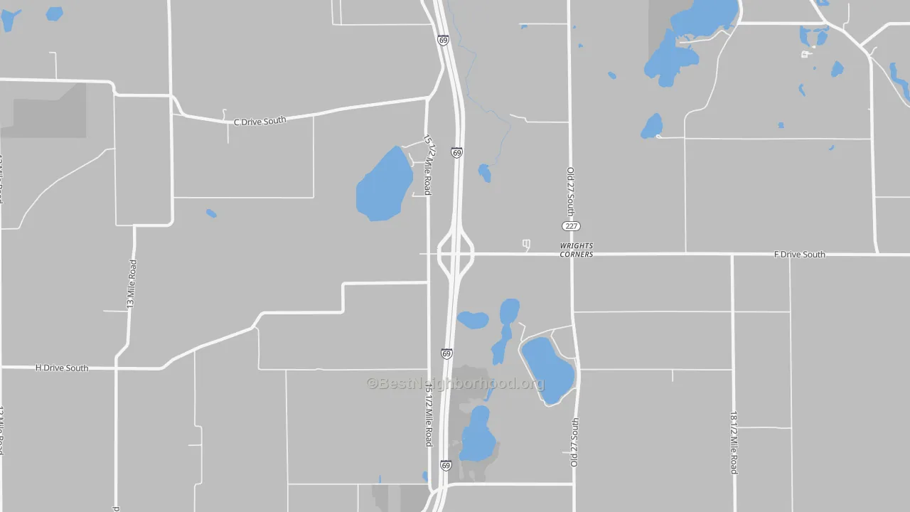 Bike Grade map of Wrights Corners, MI