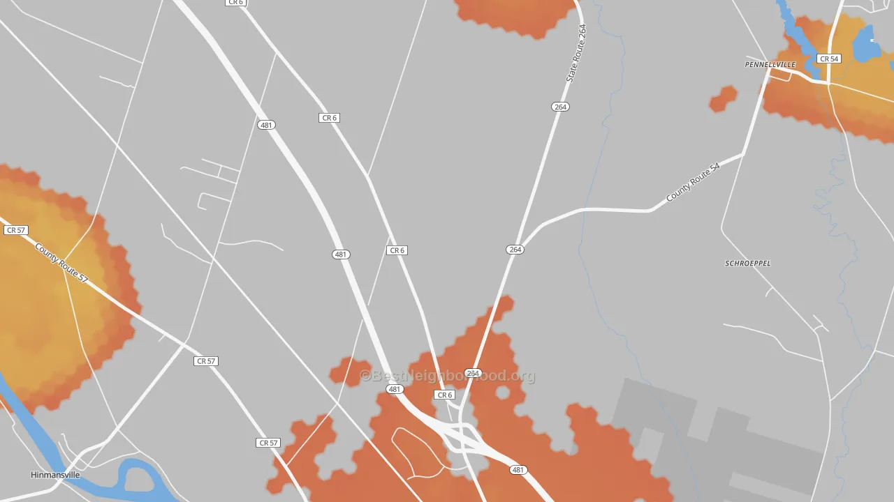 Bike Grade map of Wrights Corners, NY