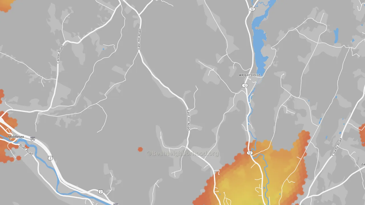 Bike Grade map of Wrightsville, VT