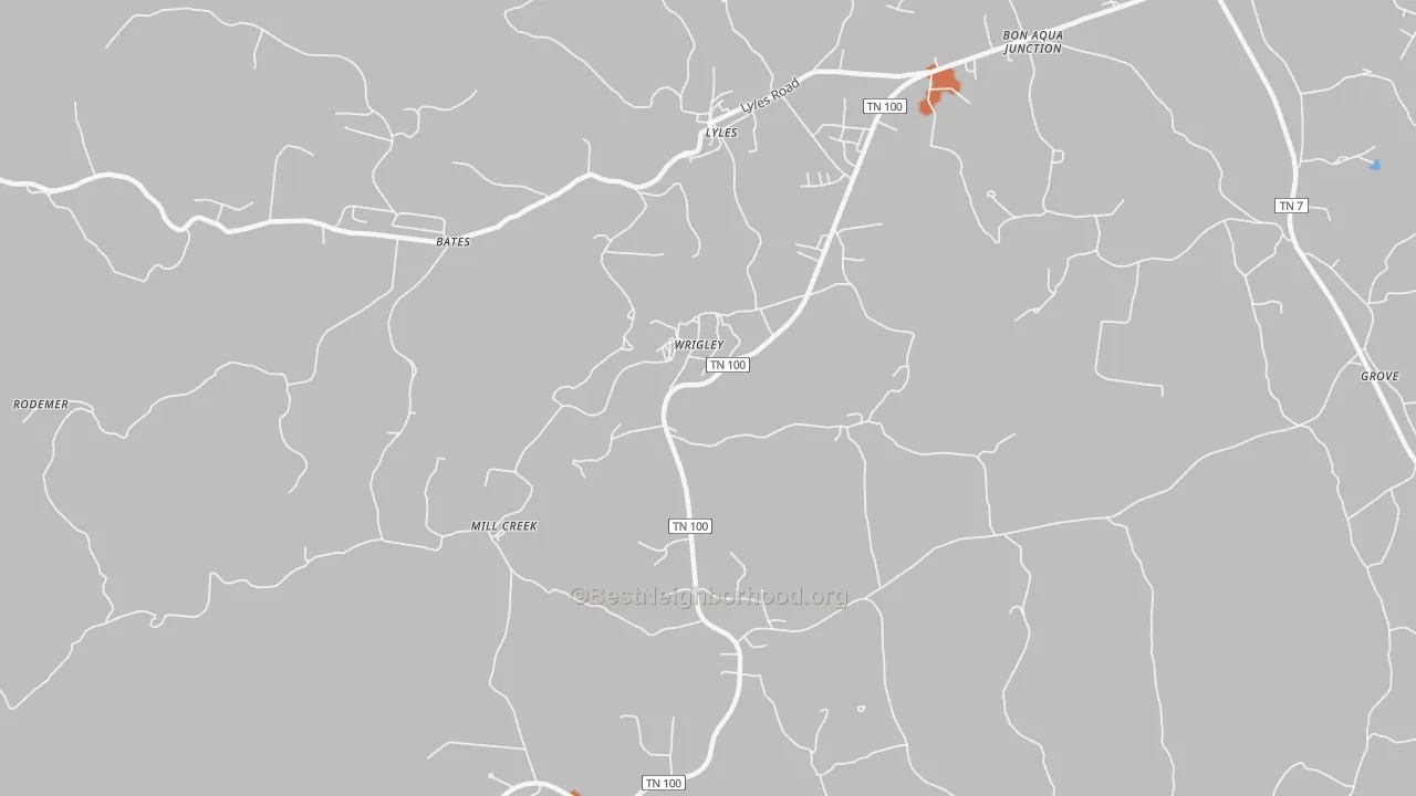 Bike Grade map of Wrigley, TN