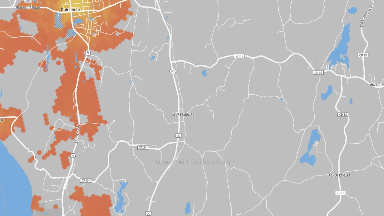 Bike Grade map of Wurtemburg, NY