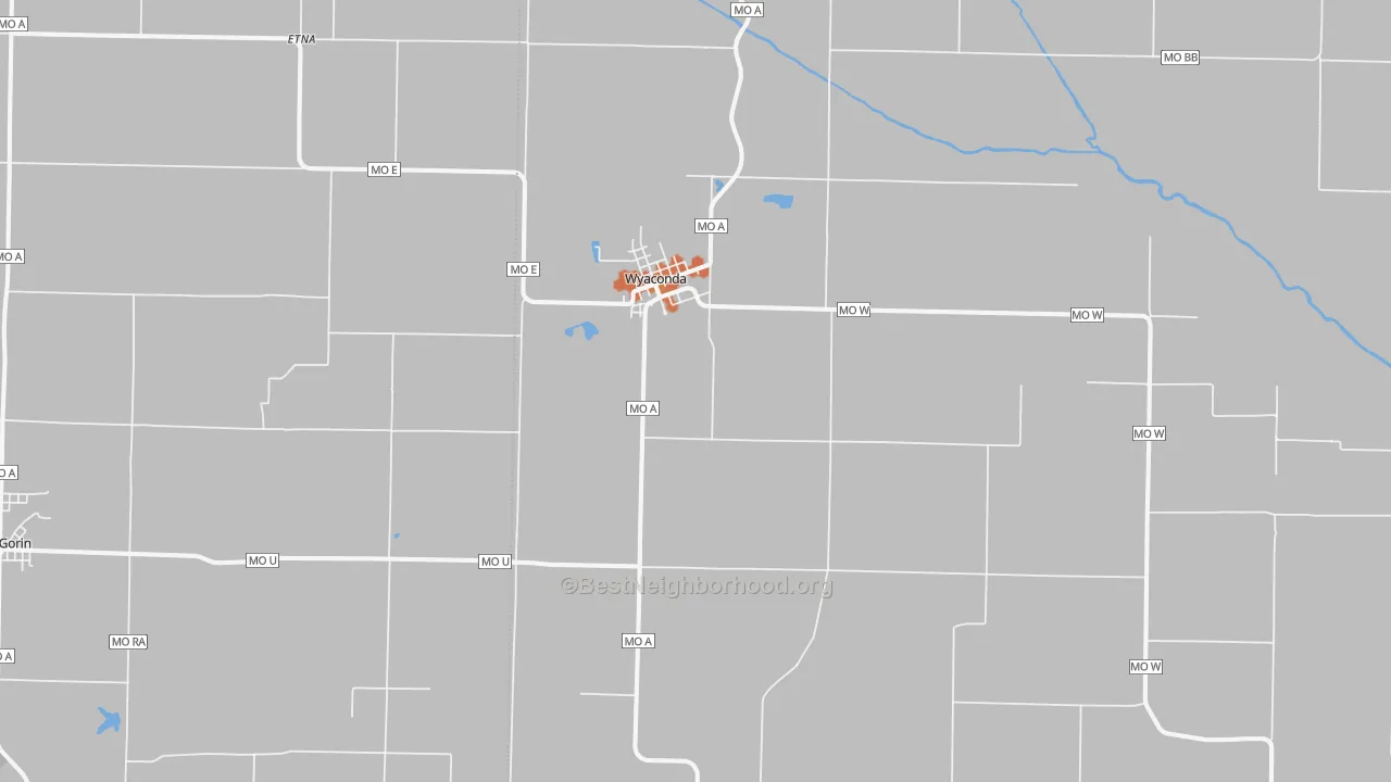 Bike Grade map of Wyaconda, MO