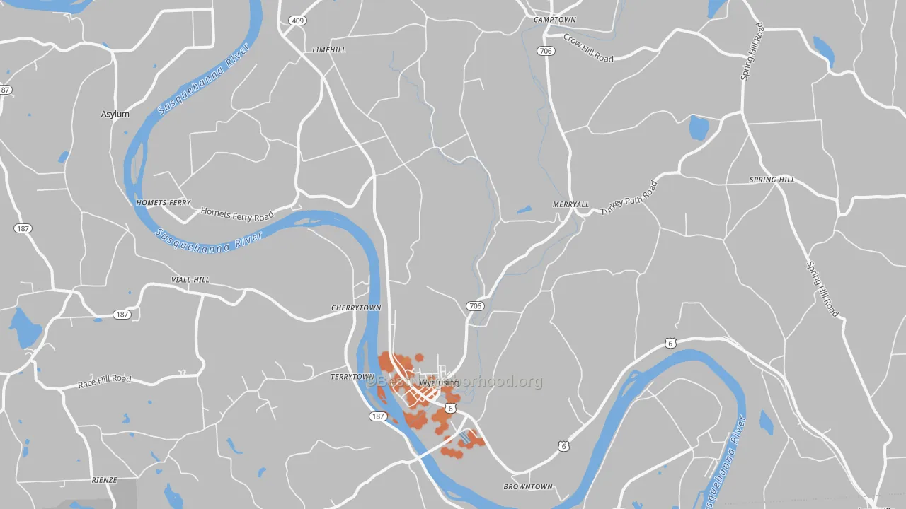 Bike Grade map of Wyalusing, PA