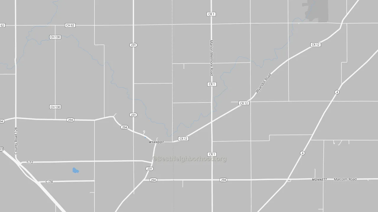 Bike Grade map of Wyandot, OH