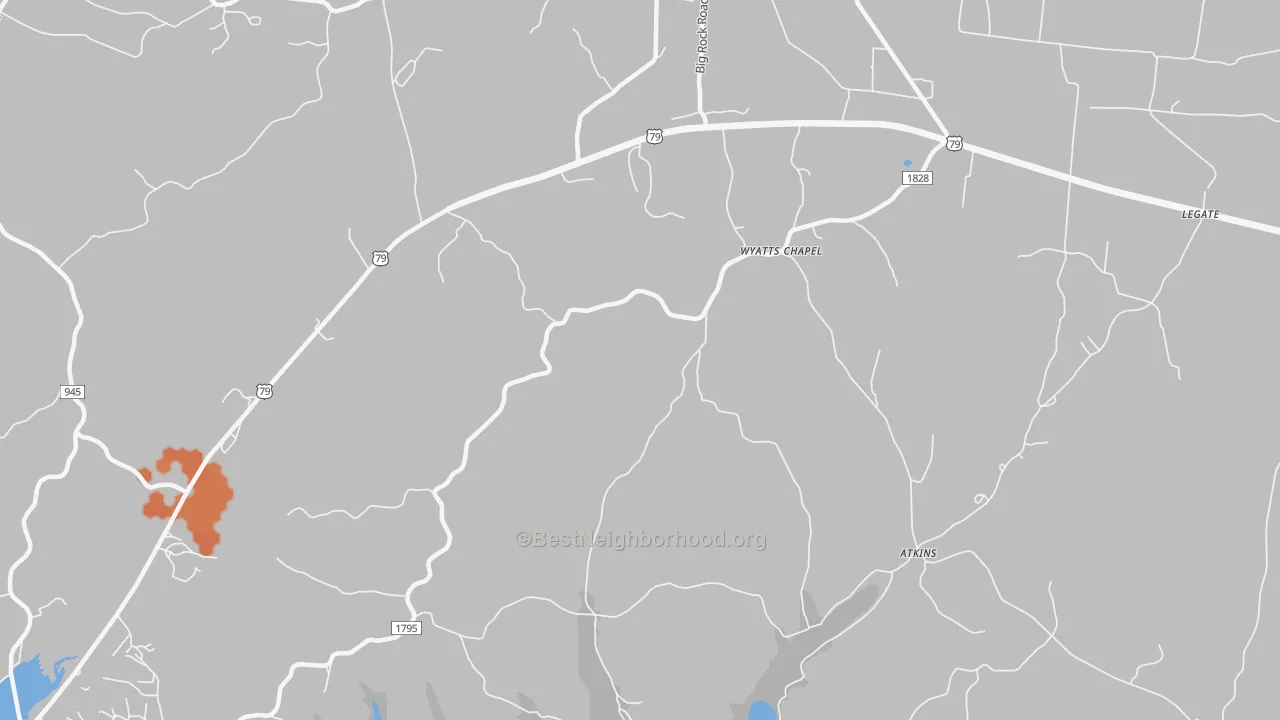 Bike Grade map of Wyatts Chapel, TN