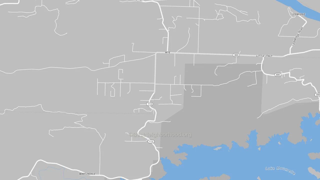 Bike Grade map of Wye, AR