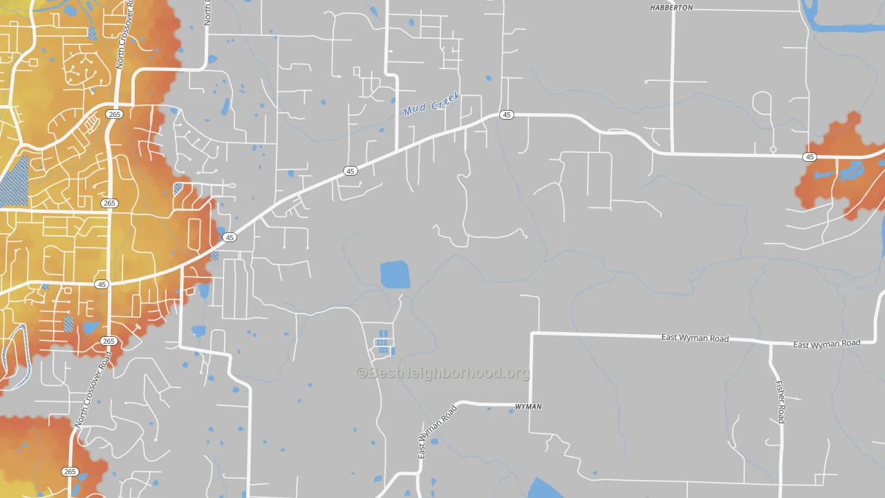 Bike Grade map of Wyman, AR