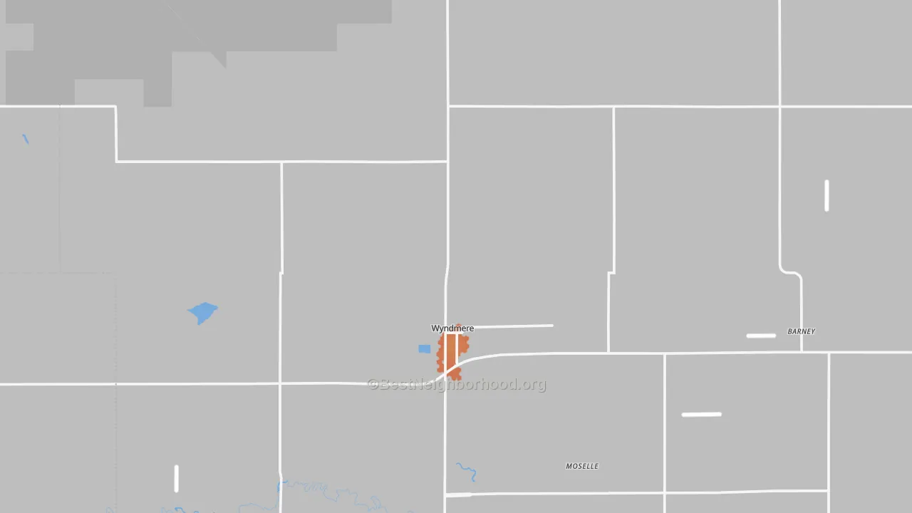 Bike Grade map of Wyndmere, ND