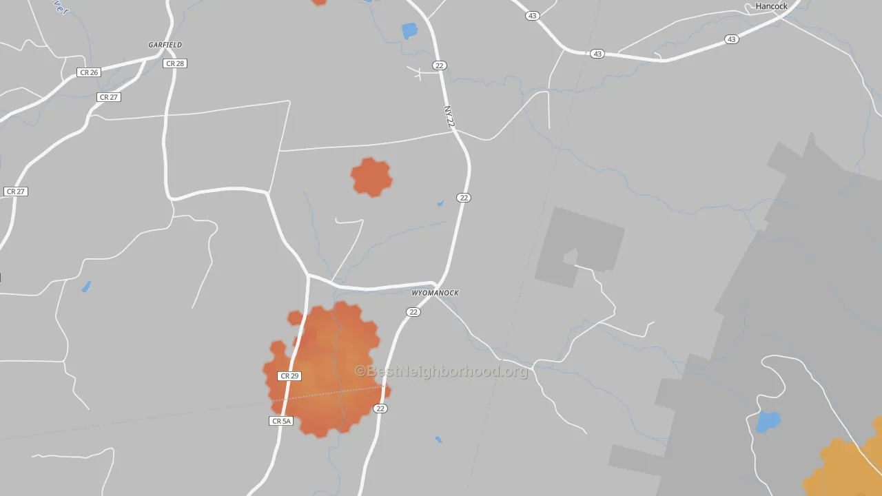 Bike Grade map of Wyomanock, NY