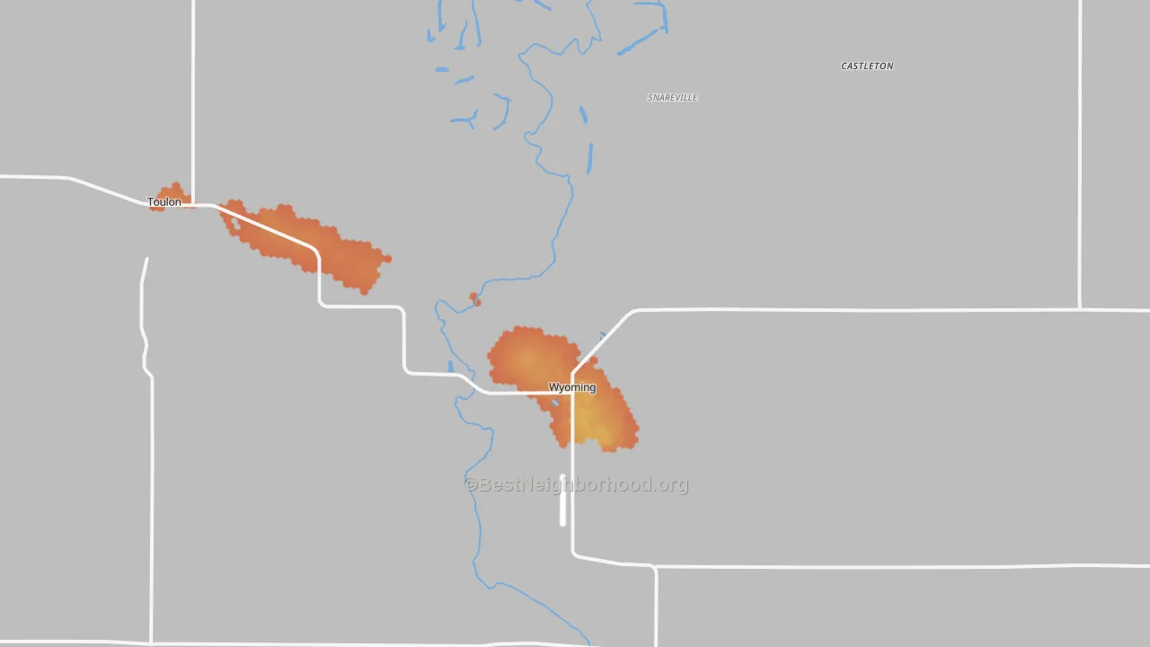 Bike Grade map of Wyoming, IL