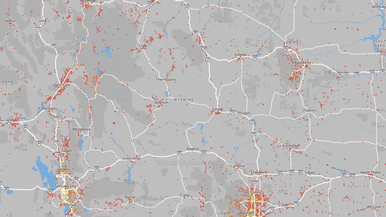 Bike Grade map of Wyoming