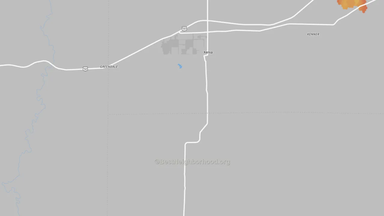 Bike Grade map of Xenia, IL
