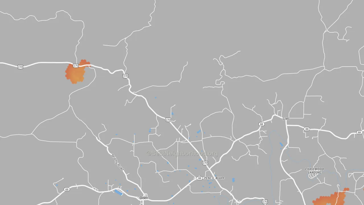 Bike Grade map of Y City, AR