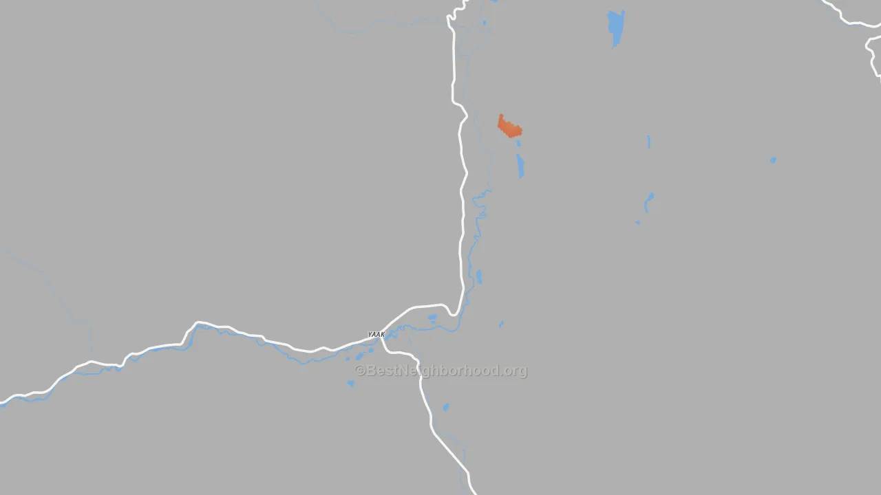Bike Grade map of Yaak, MT