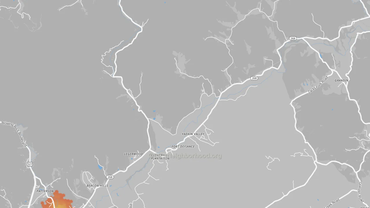 Bike Grade map of Yadkin Valley, NC