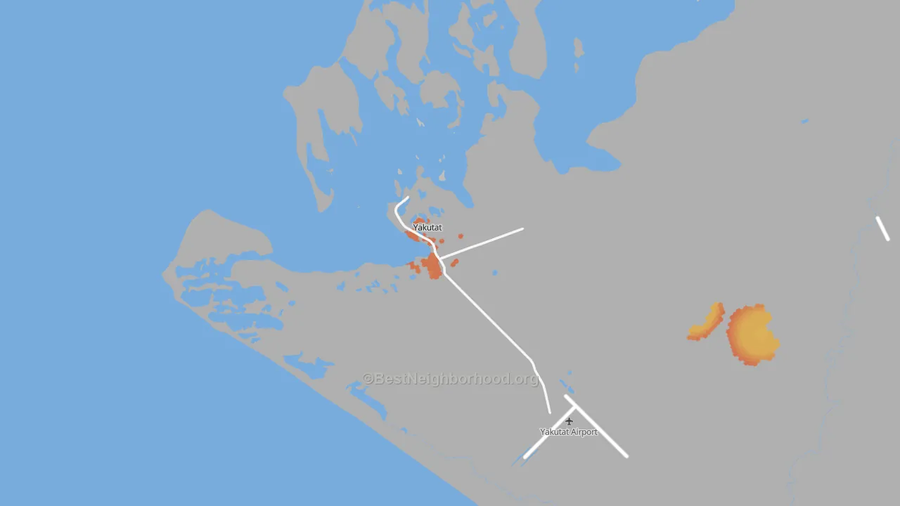 Bike Grade map of Yakutat, AK