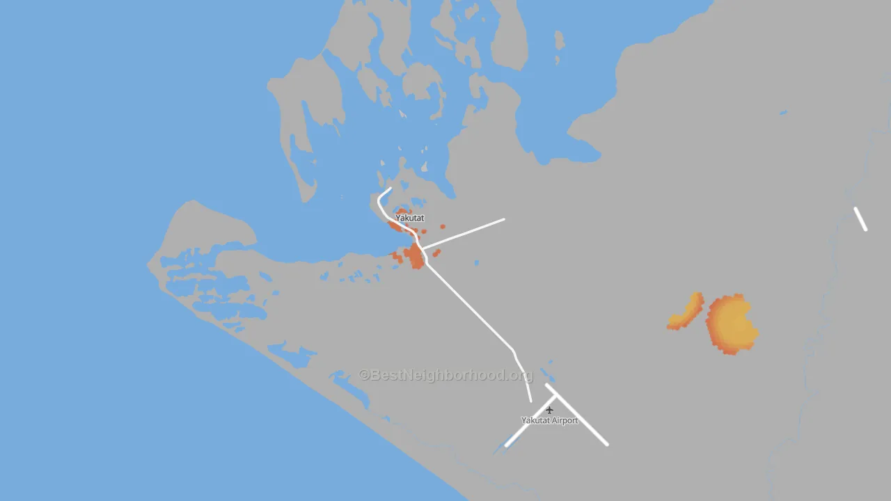 Bike Grade map of Yakutat City and Borough, AK
