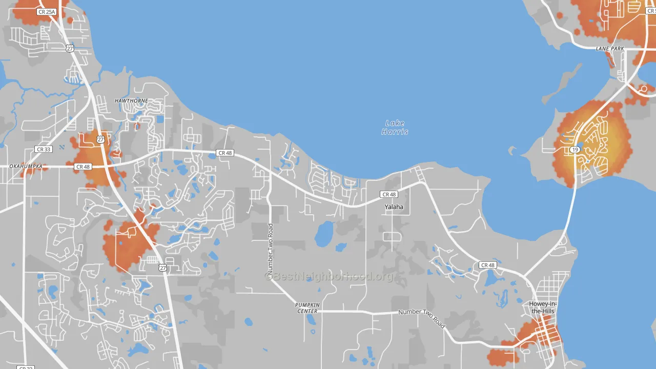 Bike Grade map of Yalaha, FL