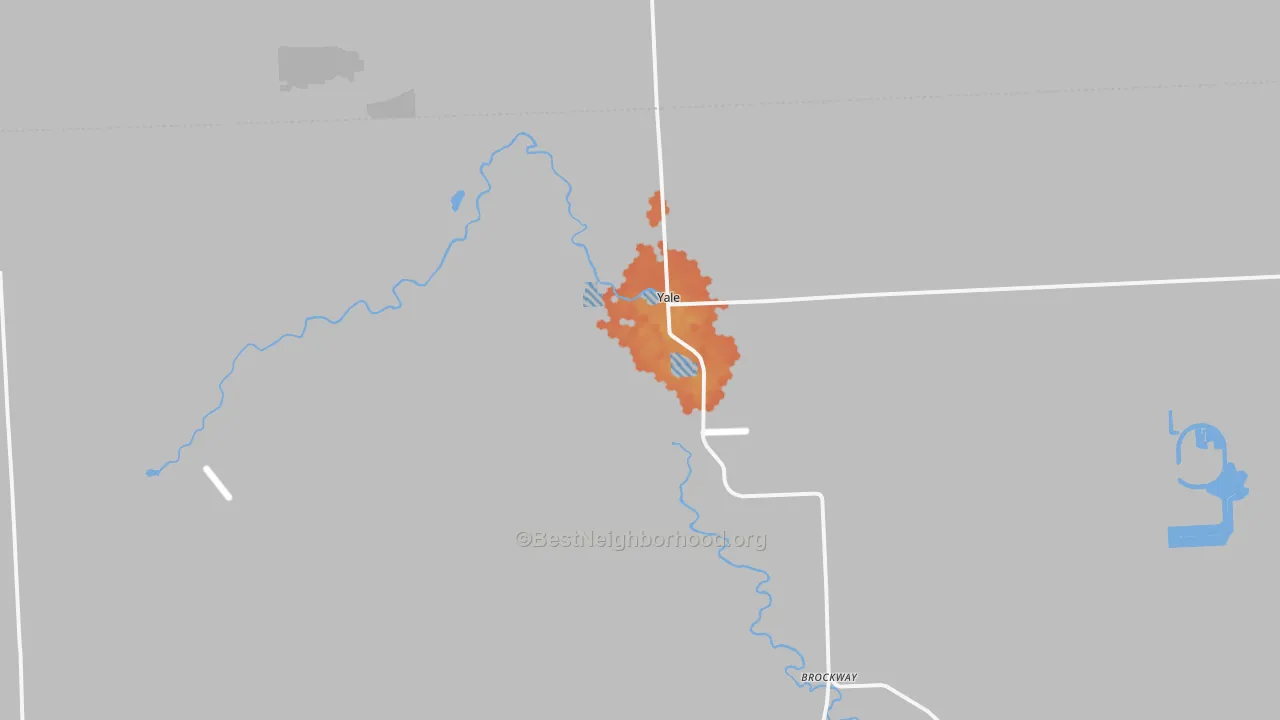 Bike Grade map of Yale, MI