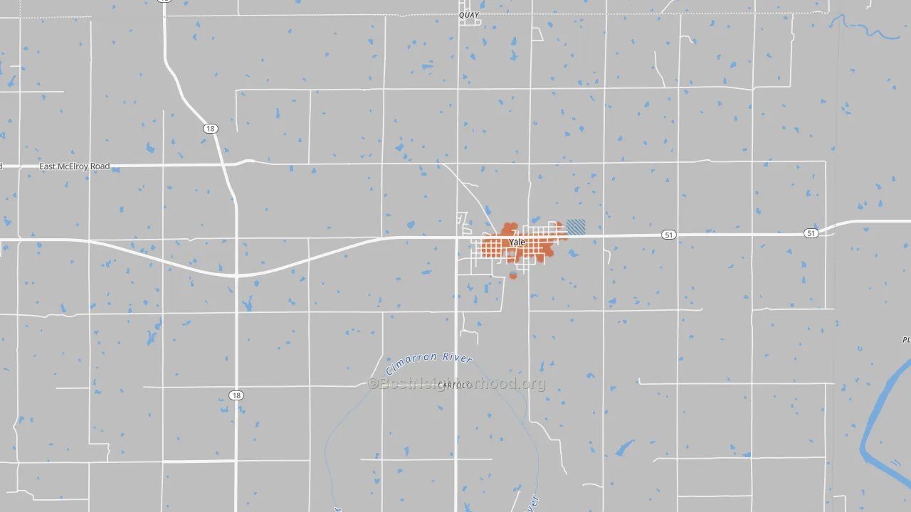 Bike Grade map of Yale, OK