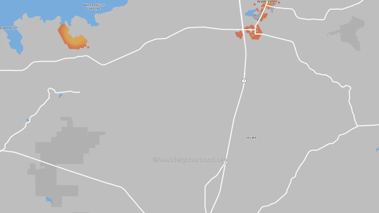 Bike Grade map of Yalobusha County, MS
