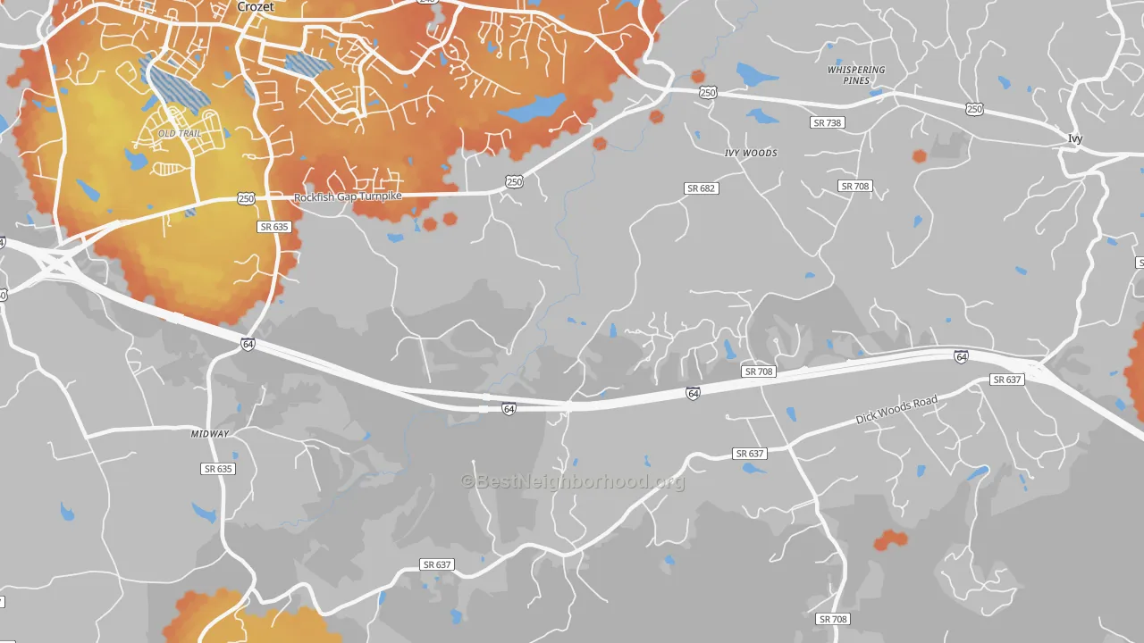 Bike Grade map of Yancey Mills, VA