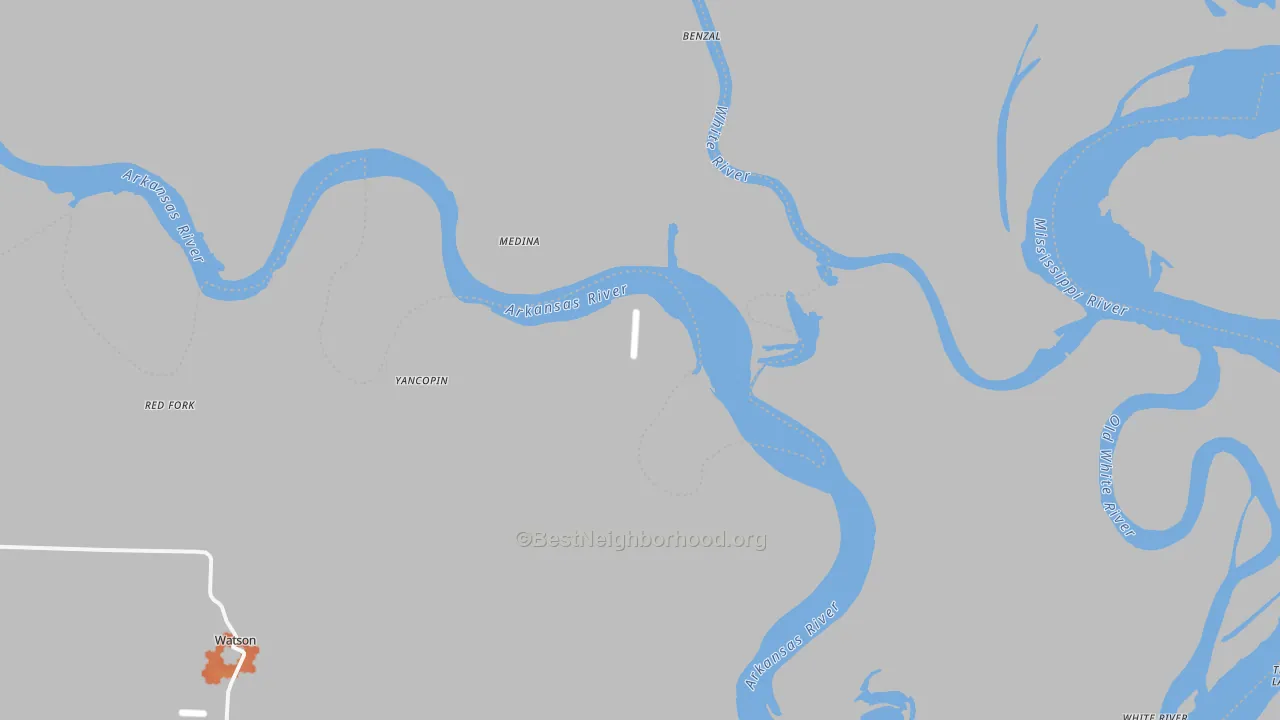 Bike Grade map of Yancopin, AR