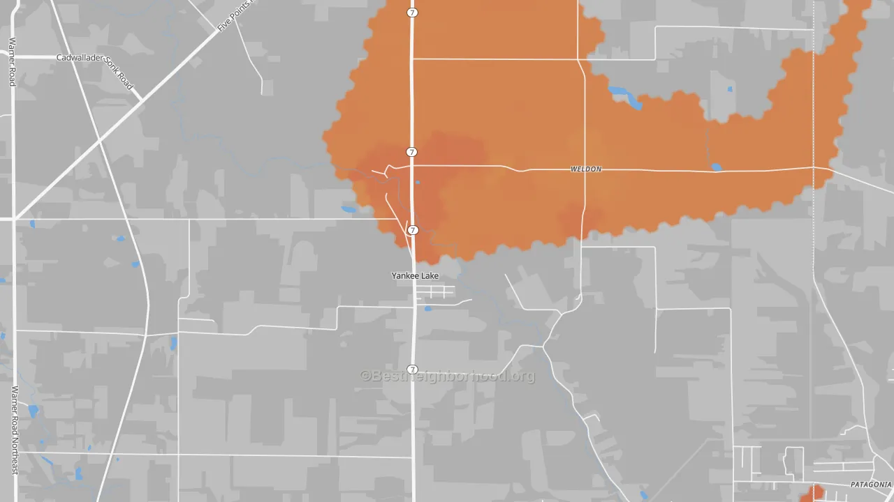 Bike Grade map of Yankee Lake, OH