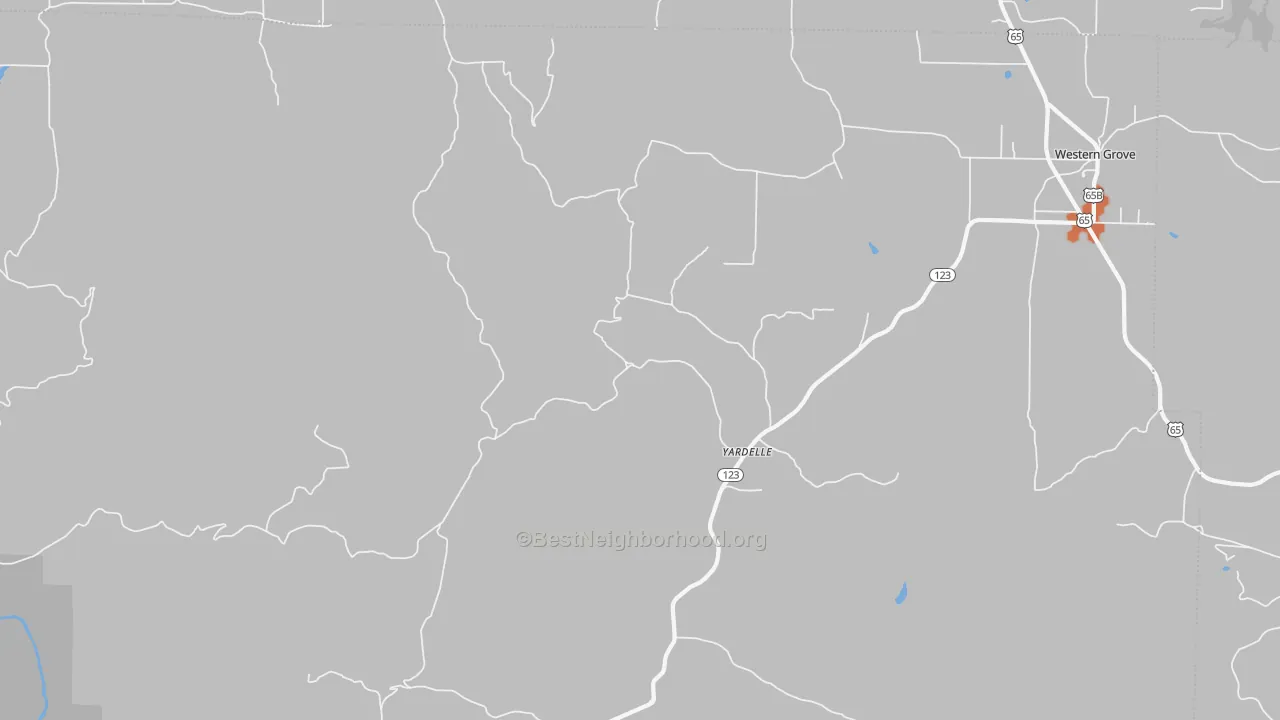 Bike Grade map of Yardelle, AR