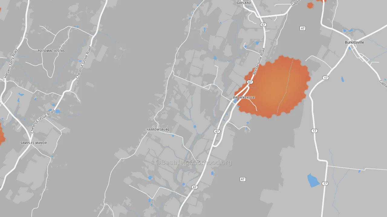 Bike Grade map of Yarrowsburg, MD