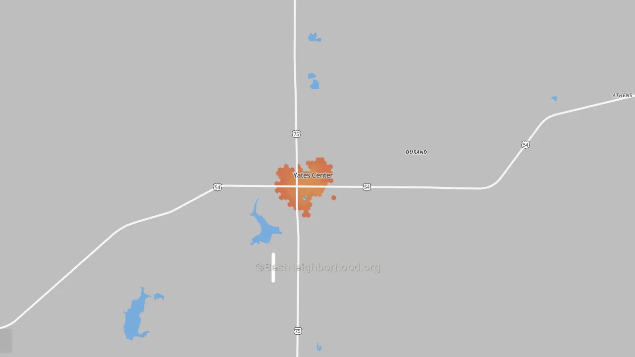 Bike Grade map of Yates Center, KS