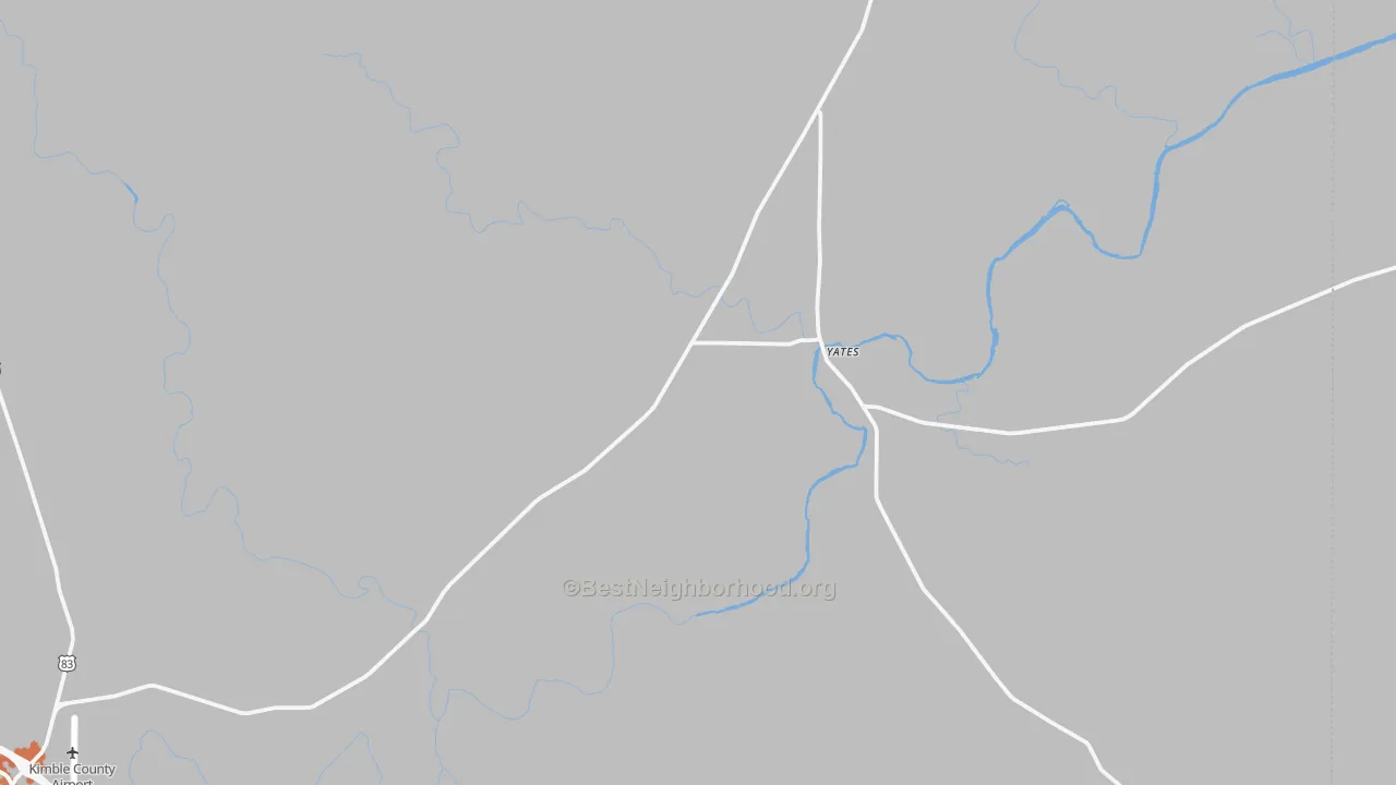 Bike Grade map of Yates, TX