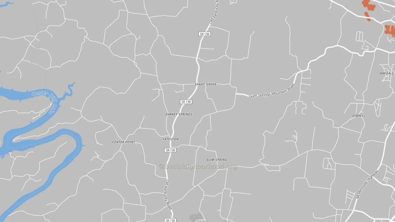 Bike Grade map of Yateston, TN
