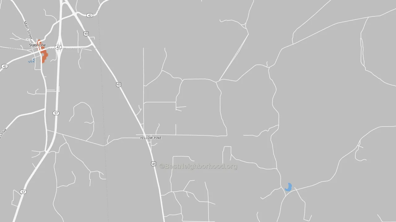 Bike Grade map of Yellow Pine, AL