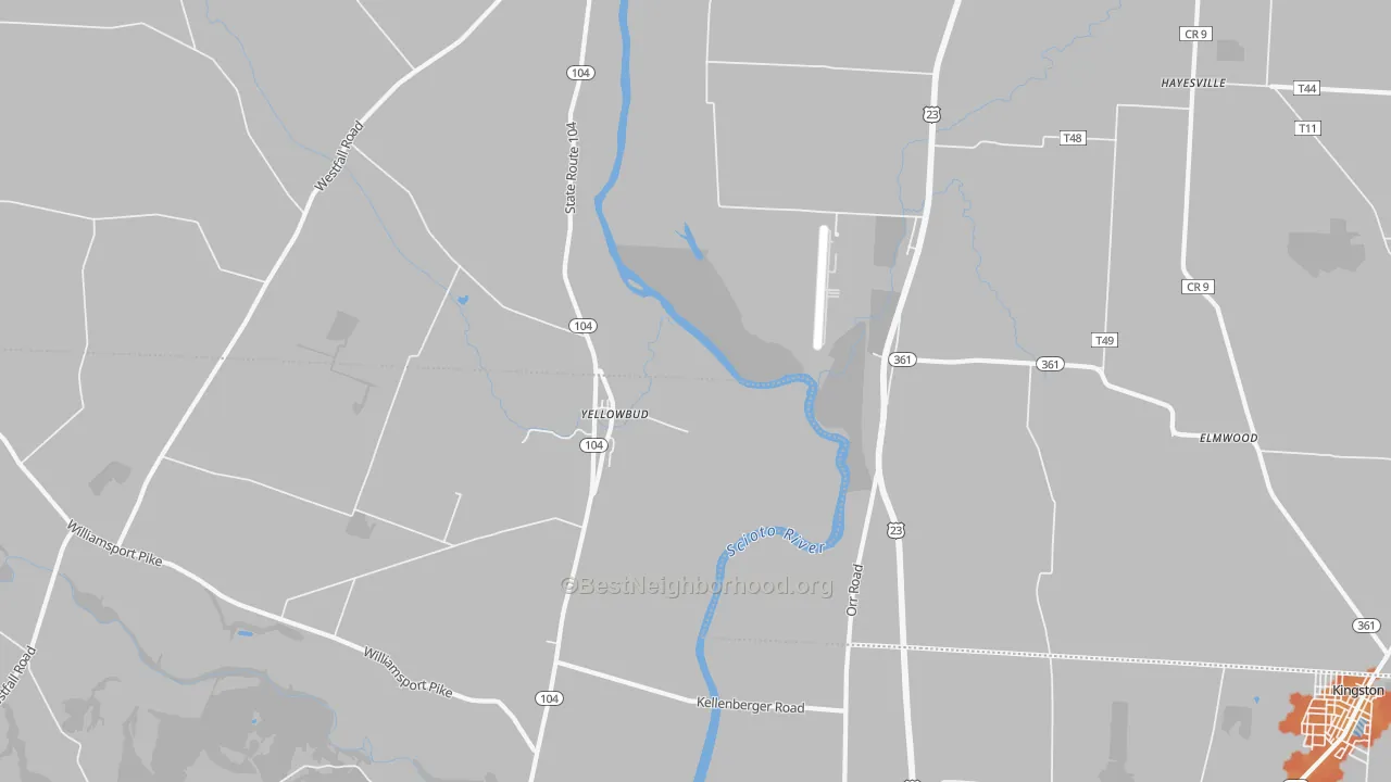Bike Grade map of Yellowbud, OH