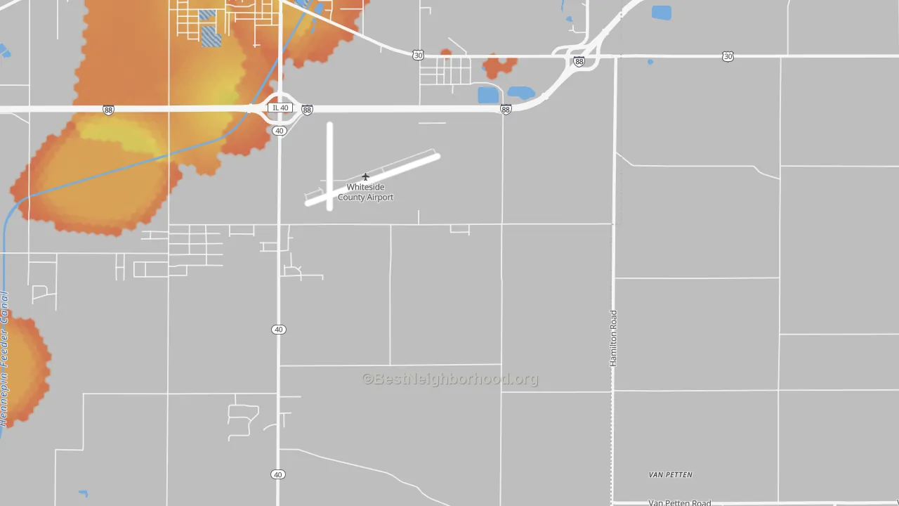 Bike Grade map of Yeoward Addition, IL