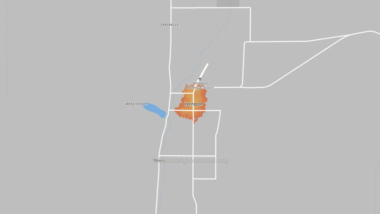 Bike Grade map of Yerington, NV