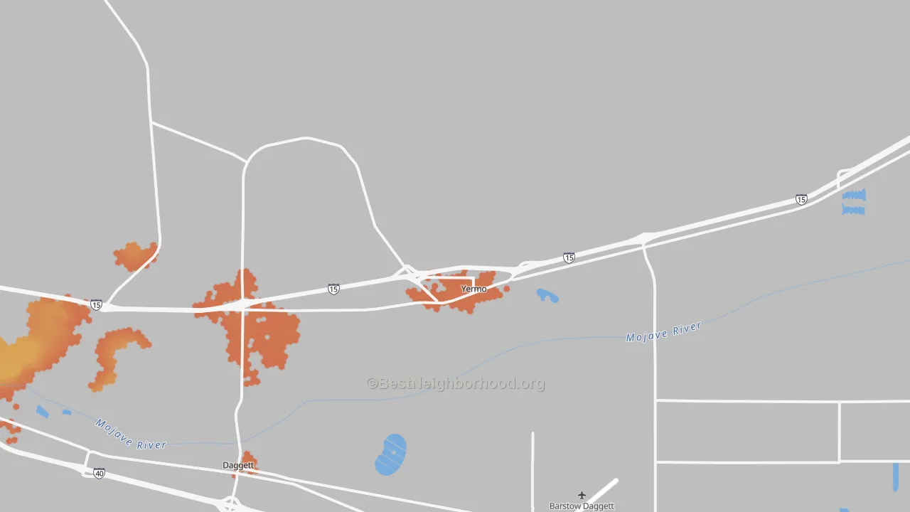 Bike Grade map of Yermo, CA