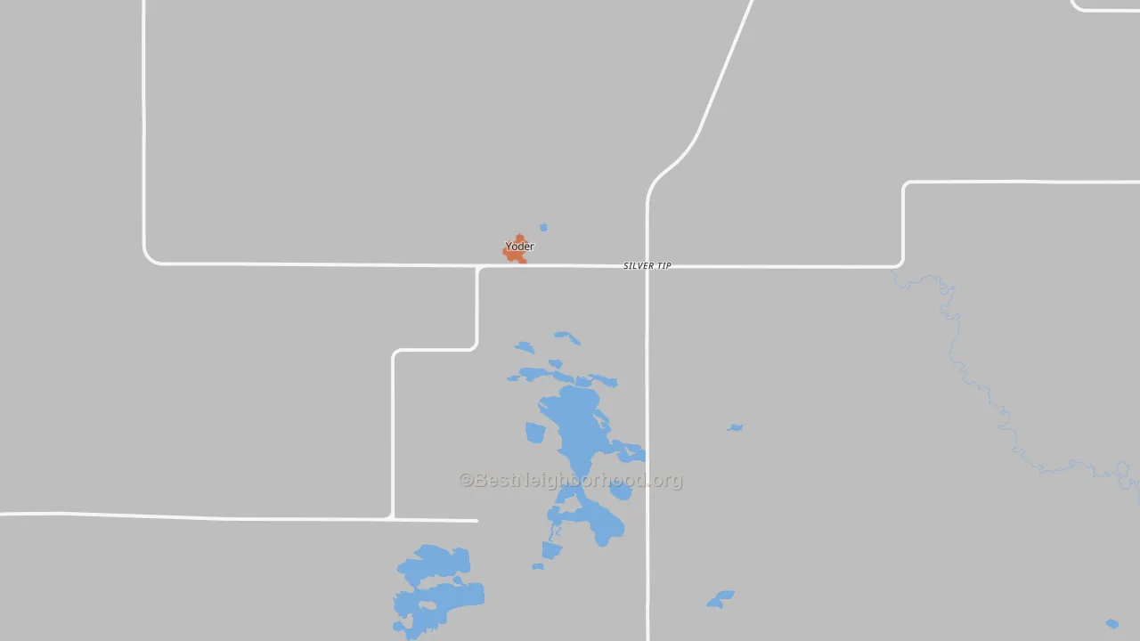Bike Grade map of Yoder, WY