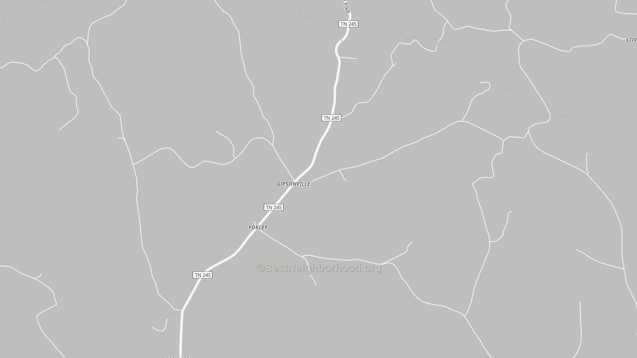 Bike Grade map of Yokley, TN