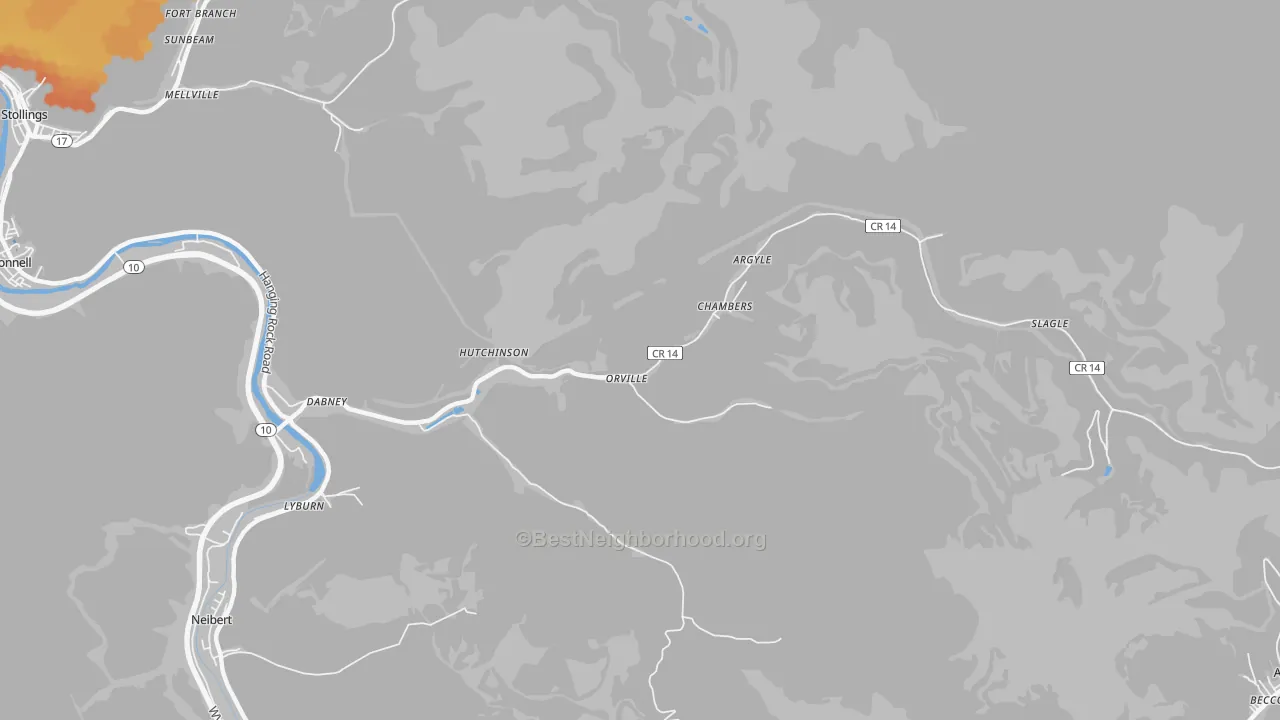 Bike Grade map of Yolyn, WV