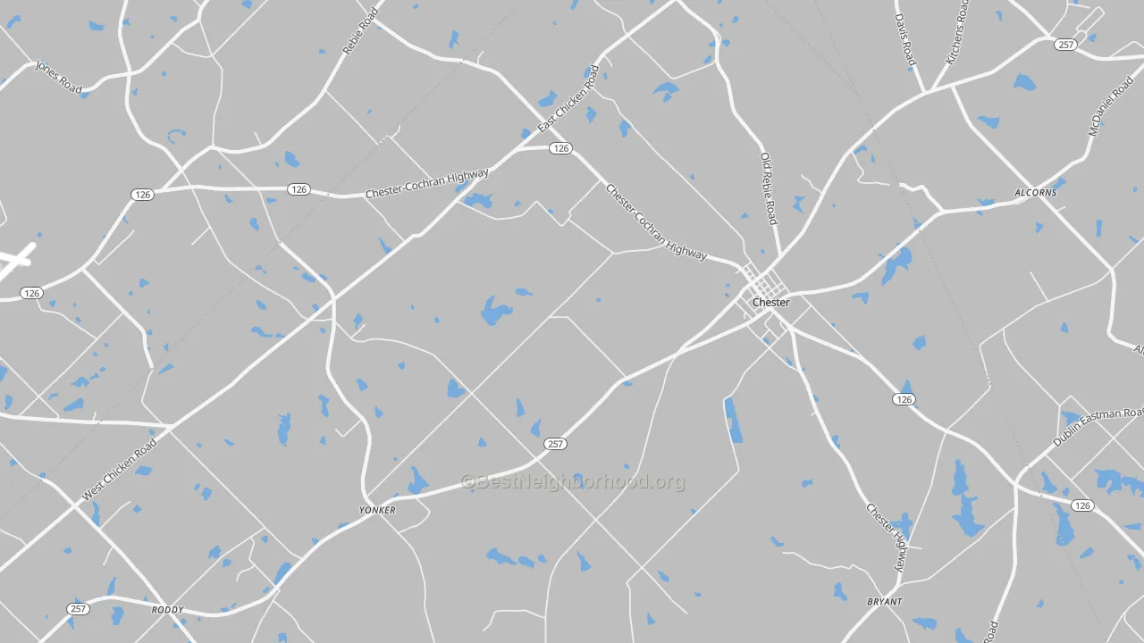 Bike Grade map of Yonkers, GA