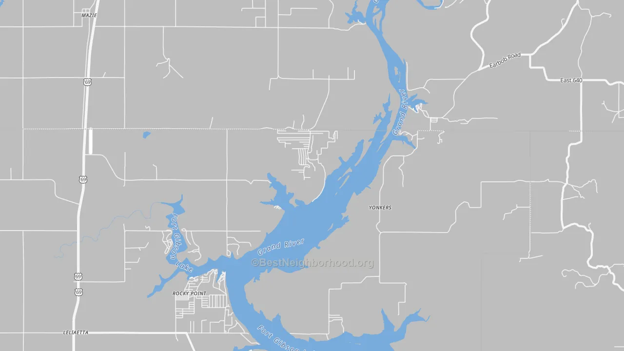 Bike Grade map of Yonkers, OK