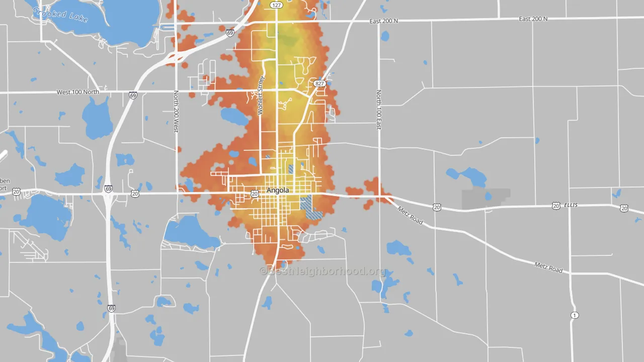 Bike Grade map of York, IN