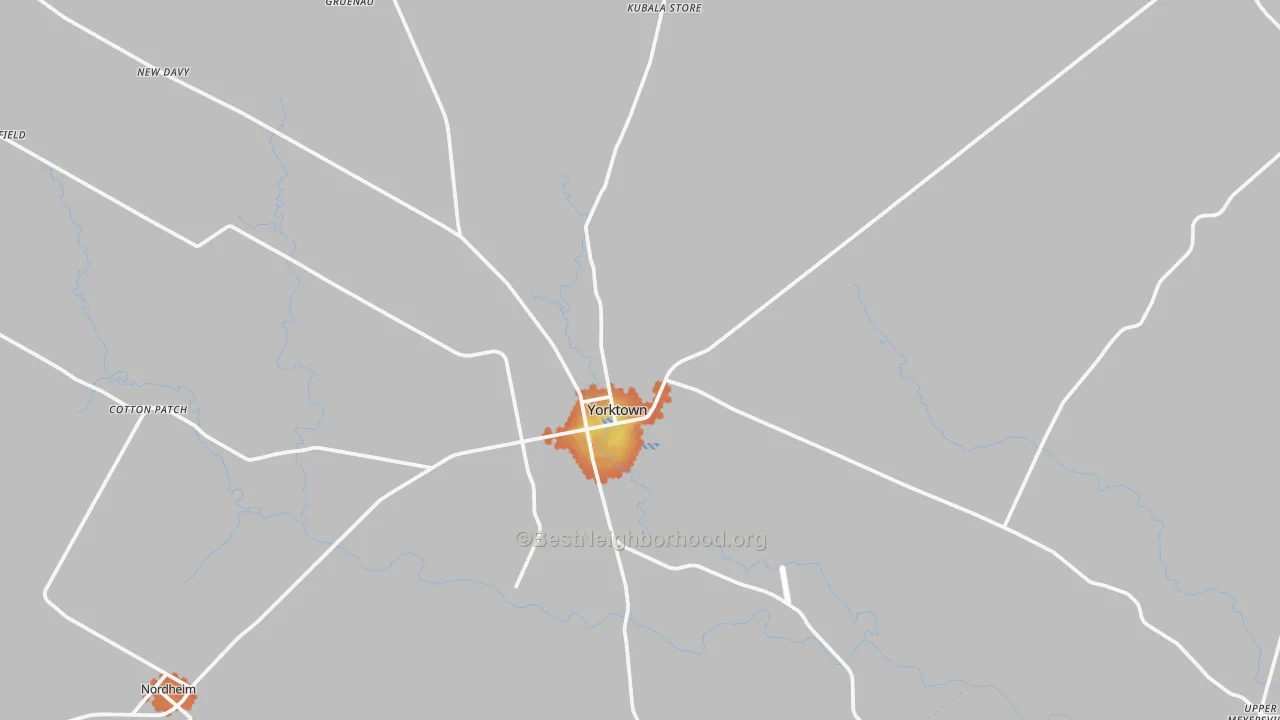Bike Grade map of Yorktown, TX