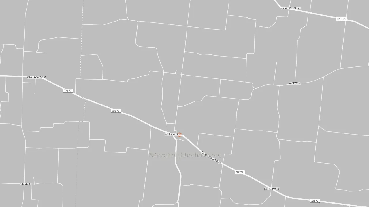 Bike Grade map of Yorkville, TN