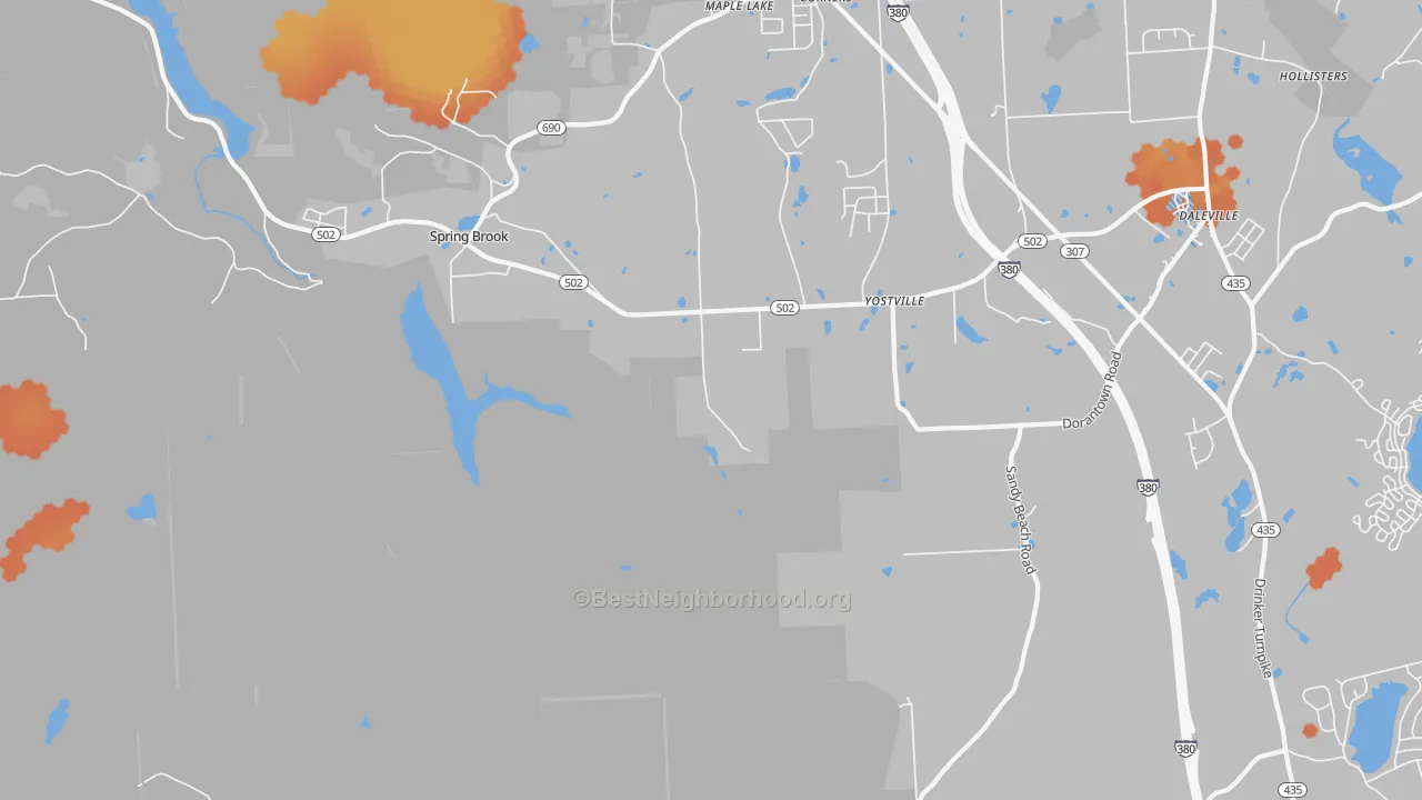 Bike Grade map of Yostville, PA