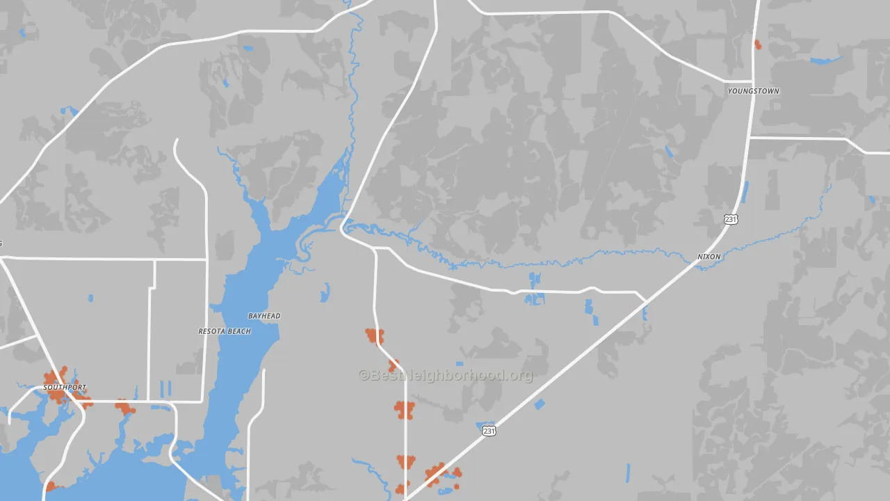 Bike Grade map of Youngstown, FL